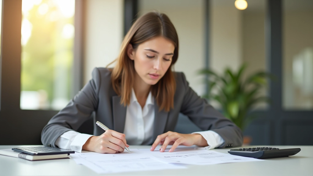 Jeune adulte étudiant les bases de la gestion financière à son bureau